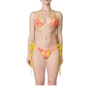 NEW PRISCAVERA terry jacquard biniki top in pink lemonade